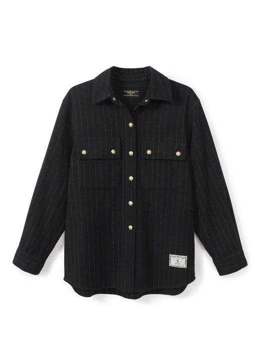 Button-up wool shirt
