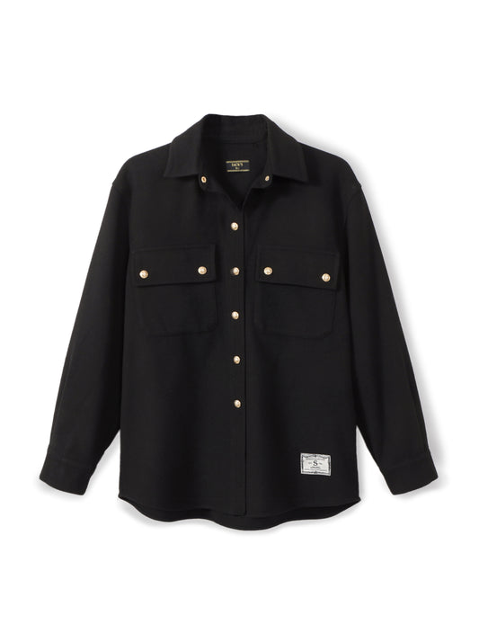 Button-up wool shirt