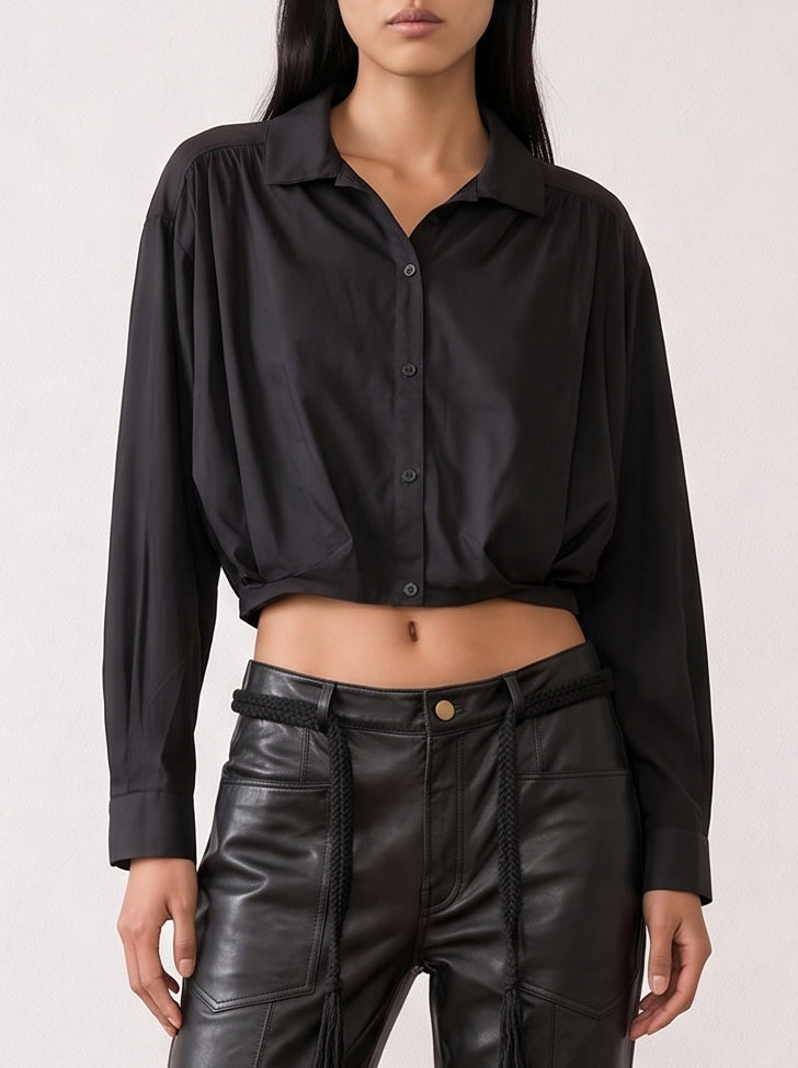Button-down Crop Top
