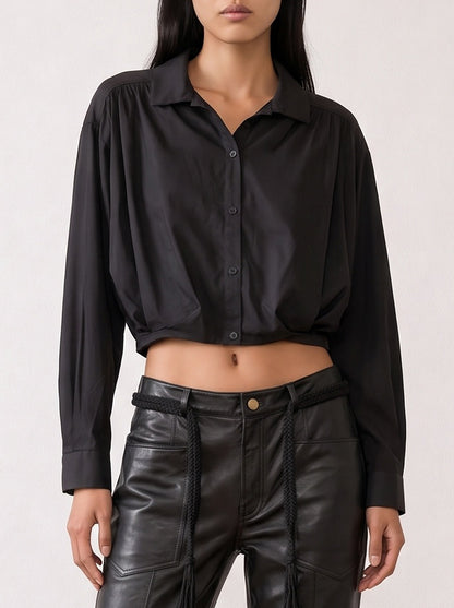 Button-down Crop Top