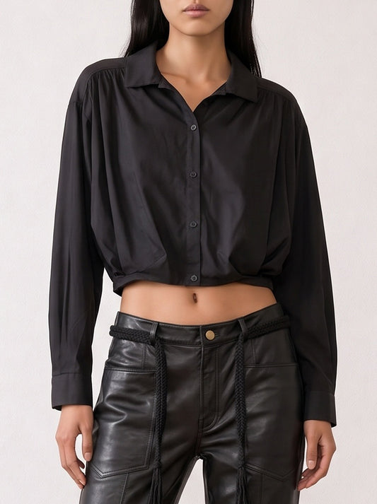 Button-down Crop Top