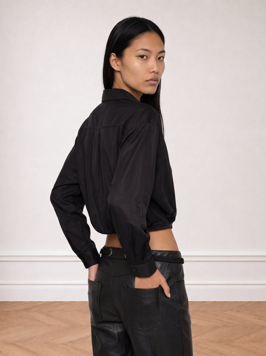 Button-down Crop Top