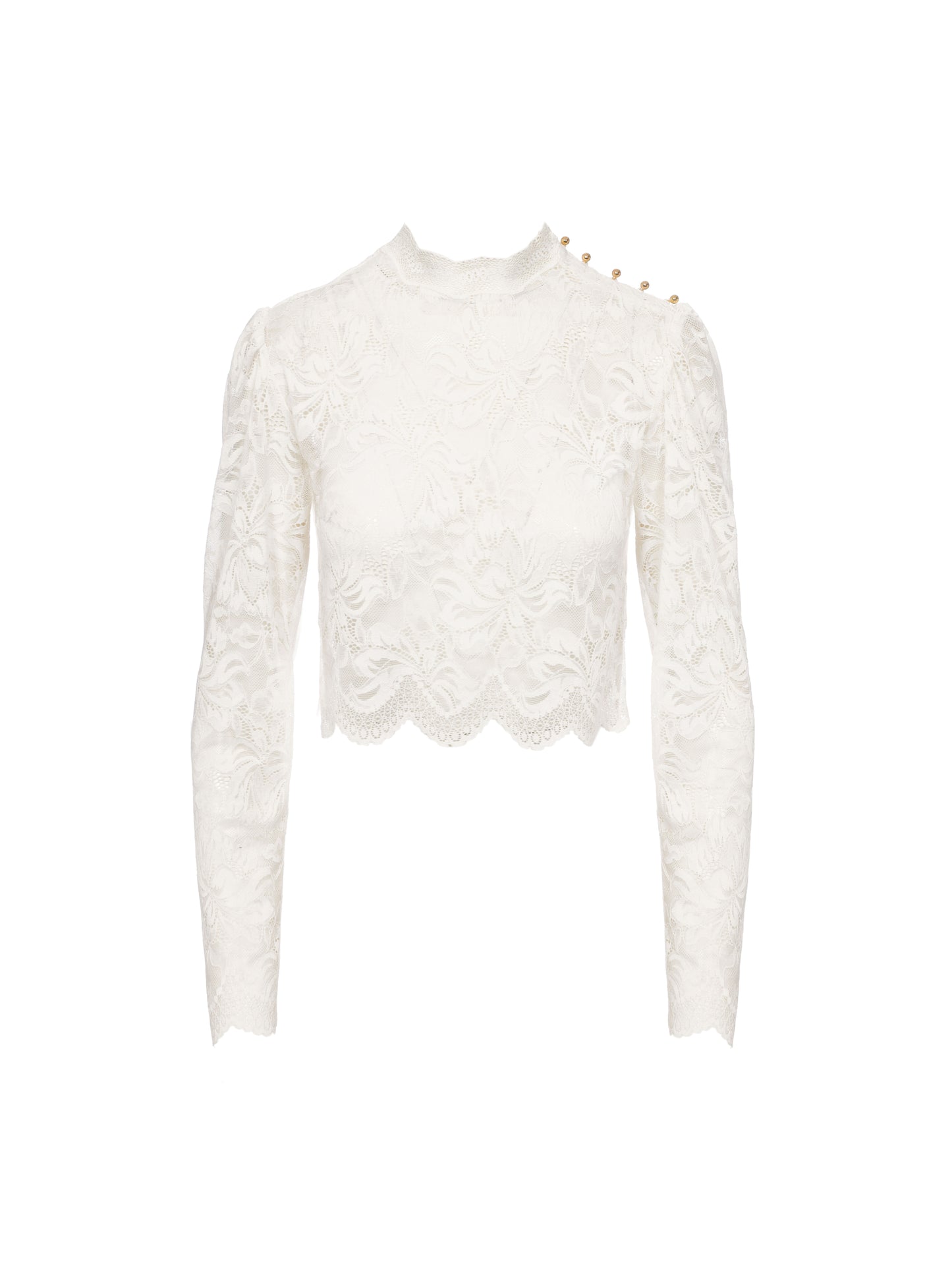 Lace Top With Gold Buttons