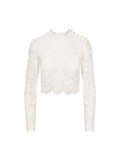 Lace Top With Gold Buttons