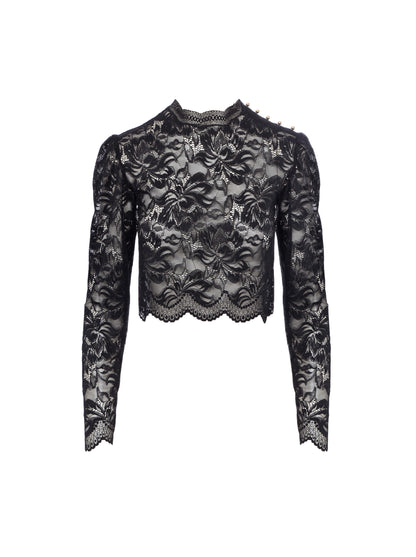 Lace Top With Gold Buttons