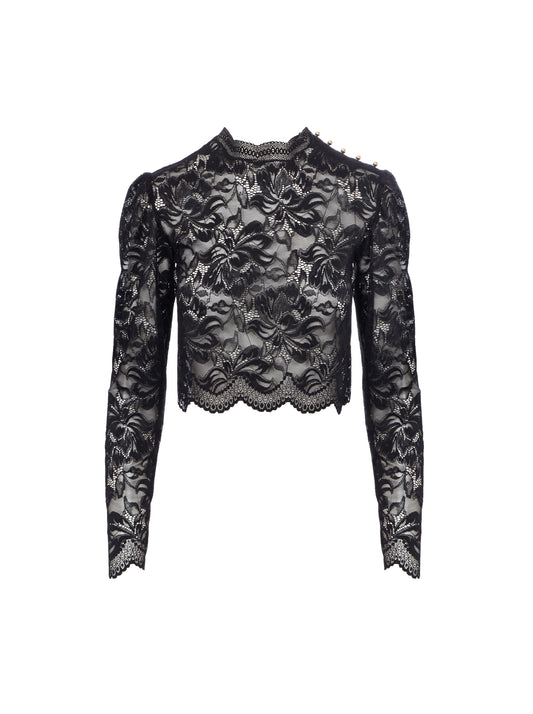 Lace Top With Gold Buttons