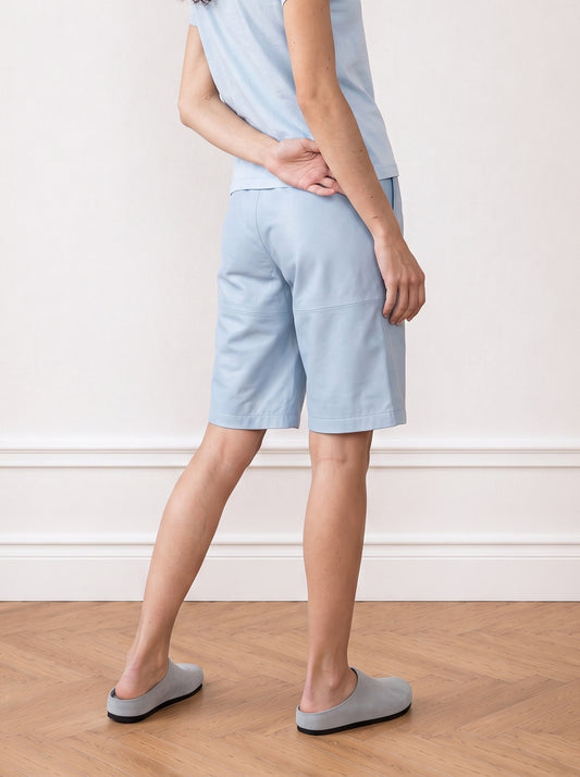 Leather Bermuda shorts