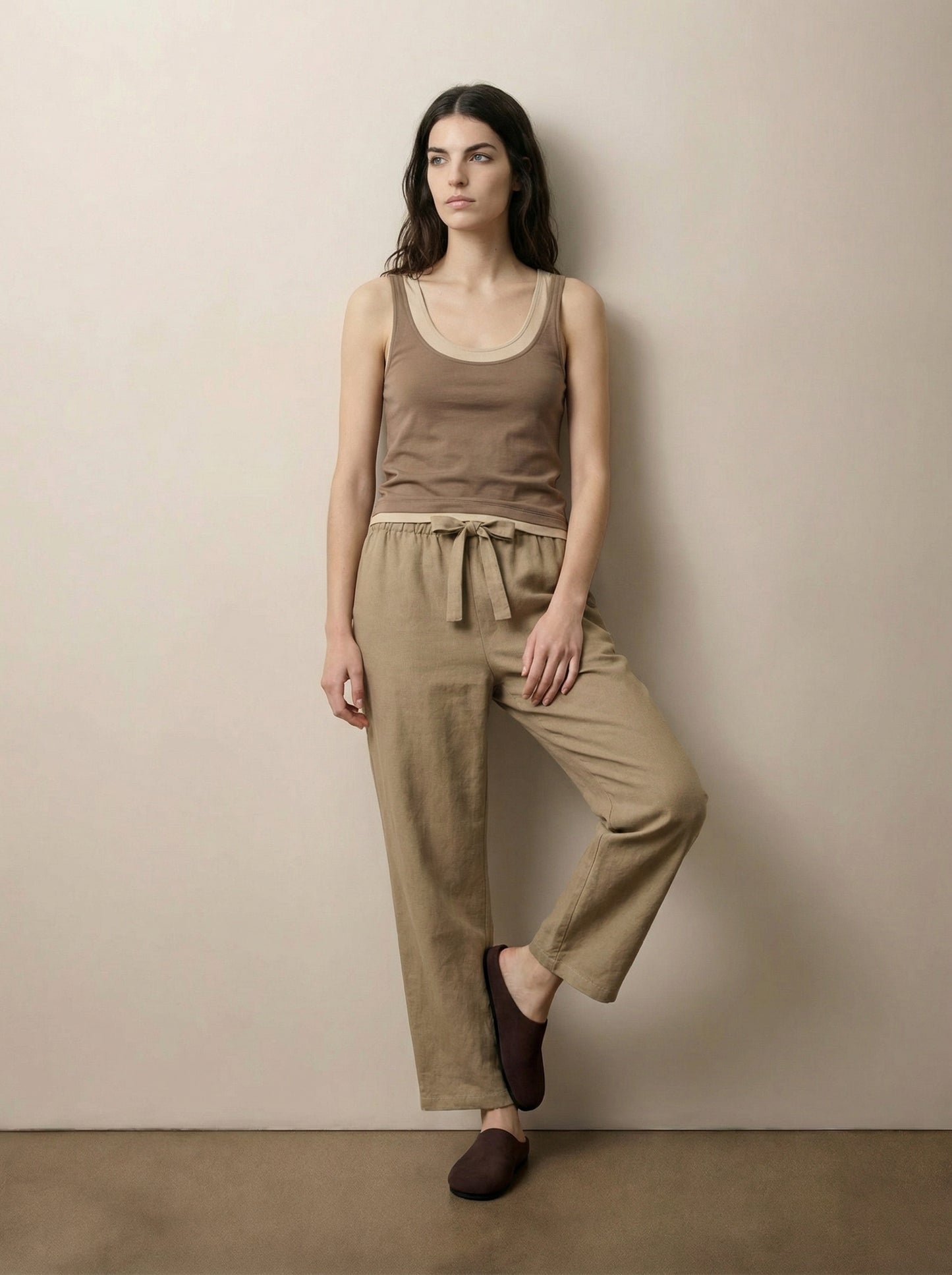 Wide leg tencel pants