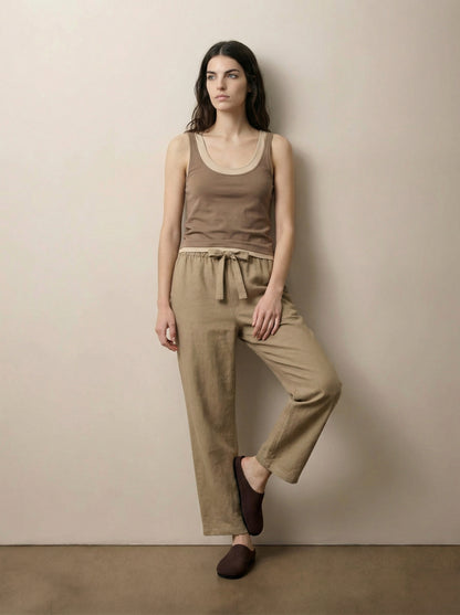 Wide leg tencel pants