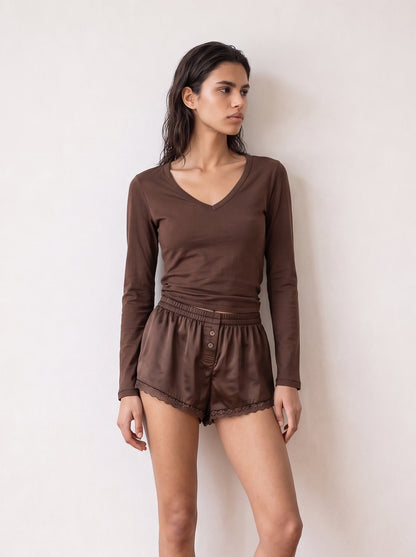 Long sleeve V-neck top