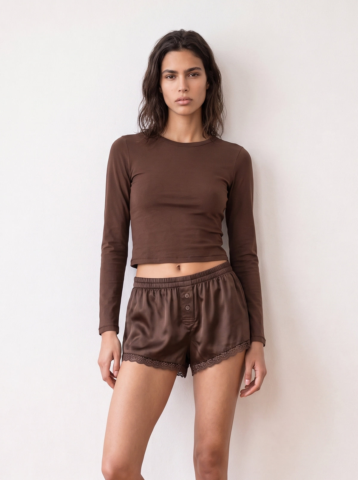 Long-sleeve crew-neck top
