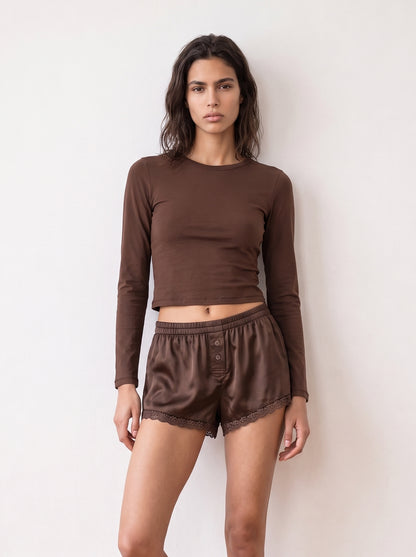 Long-sleeve crew-neck top
