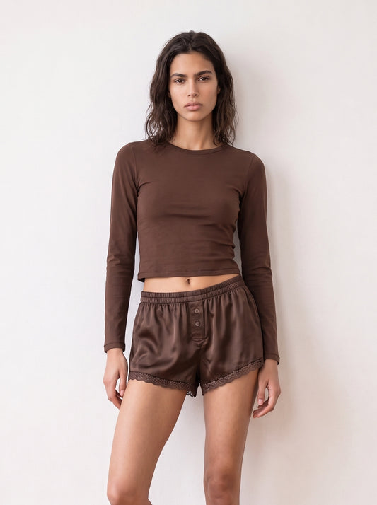 Long-sleeve crew-neck top