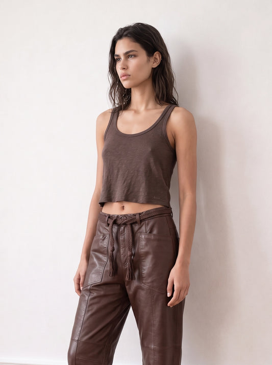 Slub cotton tank top