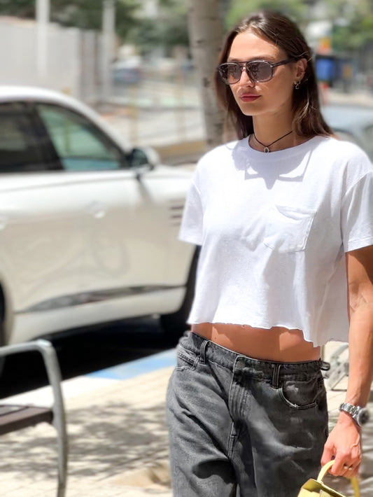 Cotton linen crop top