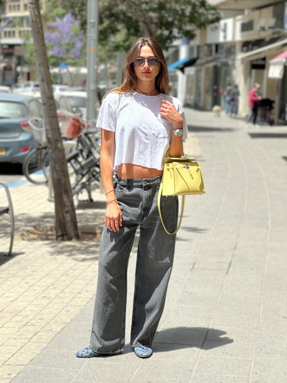 Cotton linen crop top