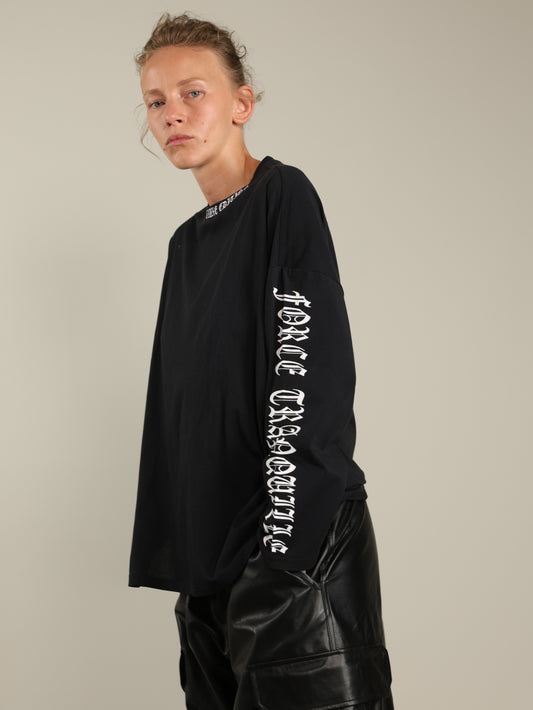 Long Sleeve Shoulder Printed Top