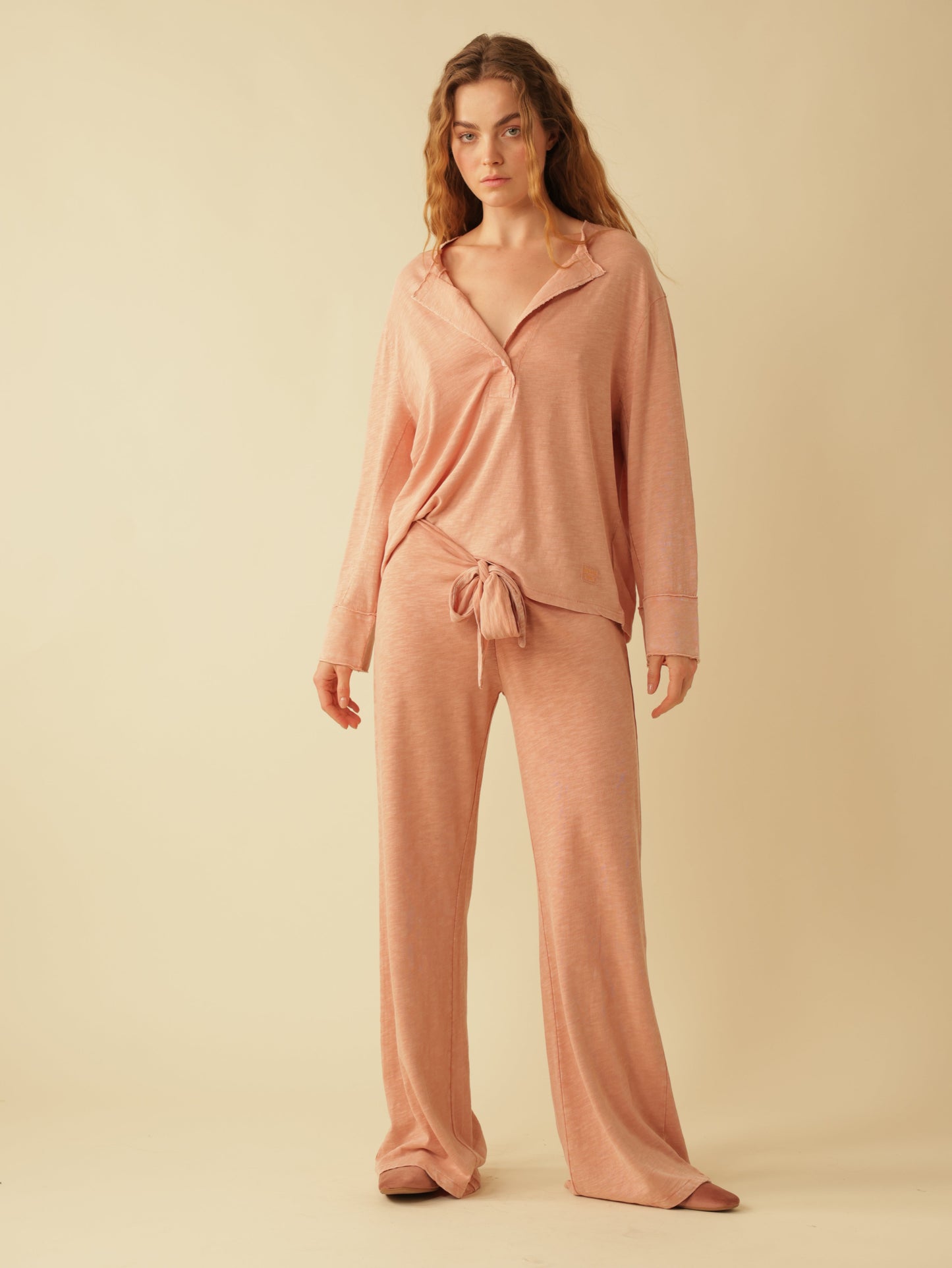 Tie Front Flare Leg Pant