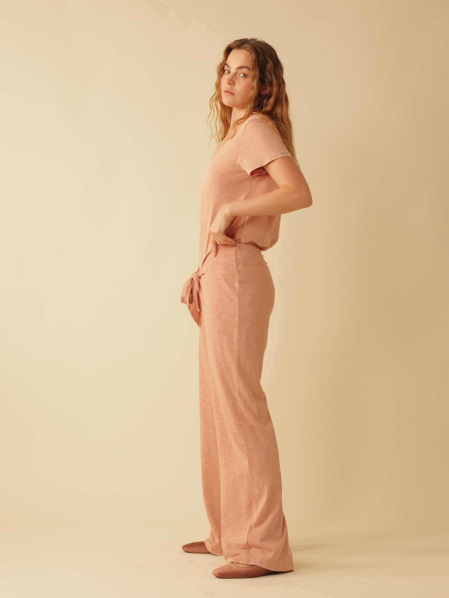 Tie Front Flare Leg Pant