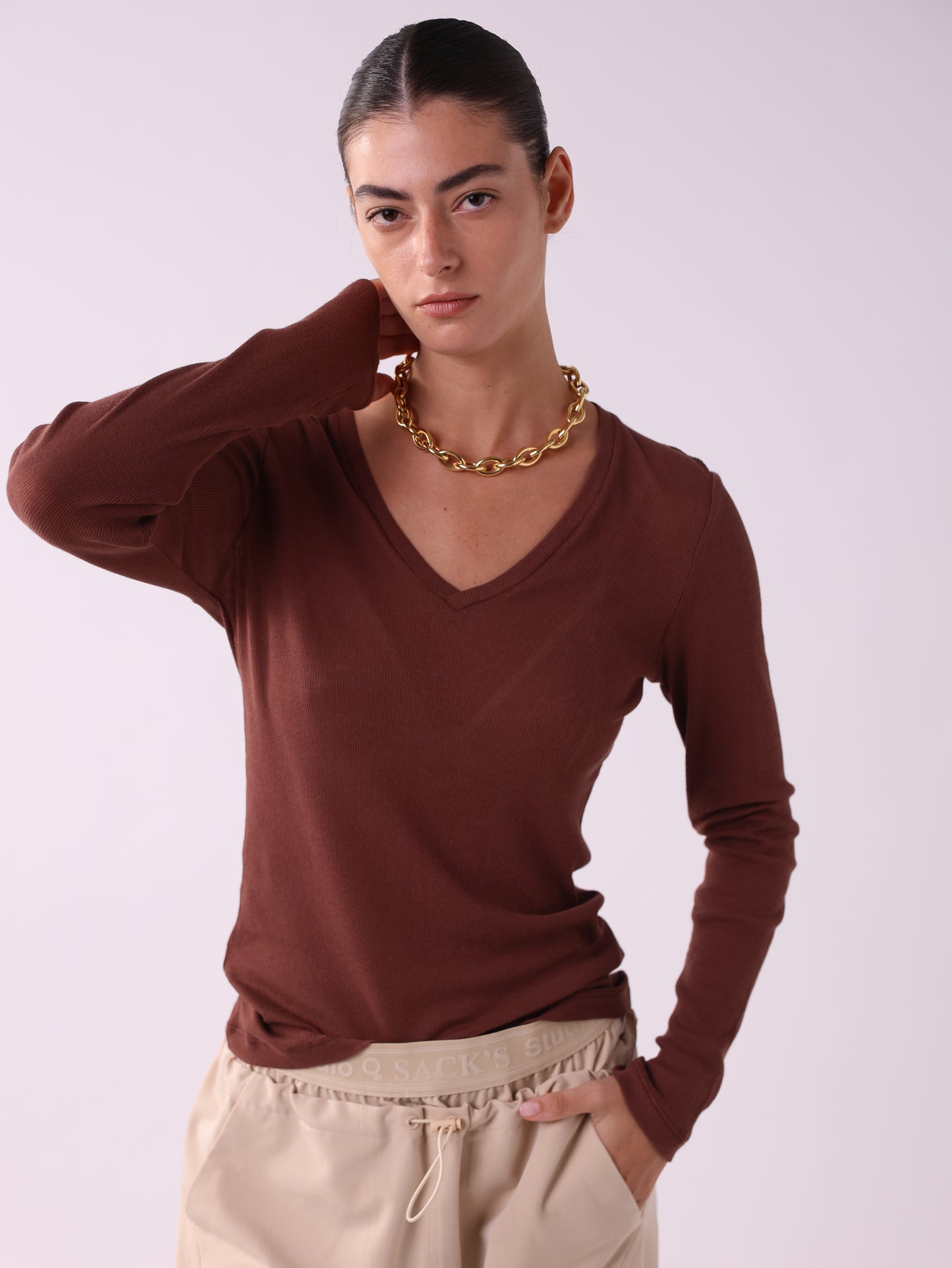 V Neck Long Sleeve