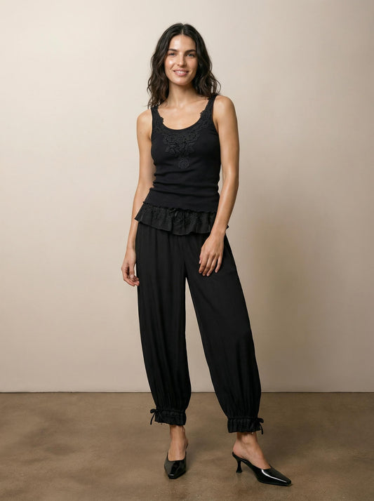 Lace combination tank top