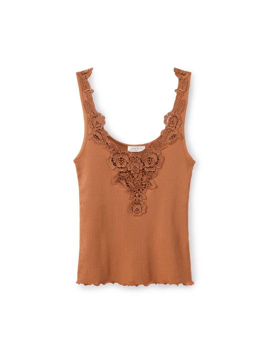 Lace combination tank top