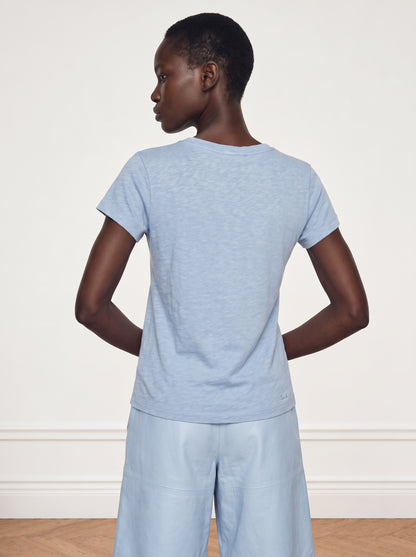 Slub cotton V-neck shirt
