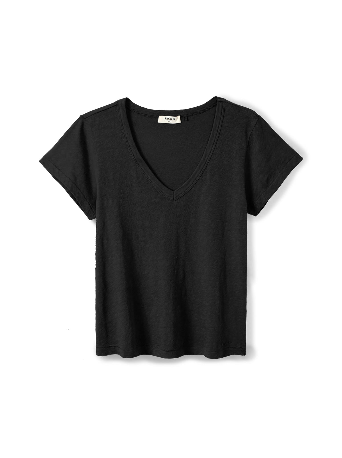 Slub cotton V-neck shirt