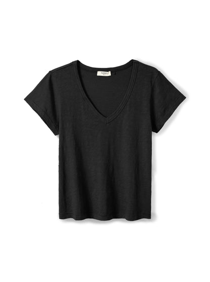 Slub cotton V-neck shirt