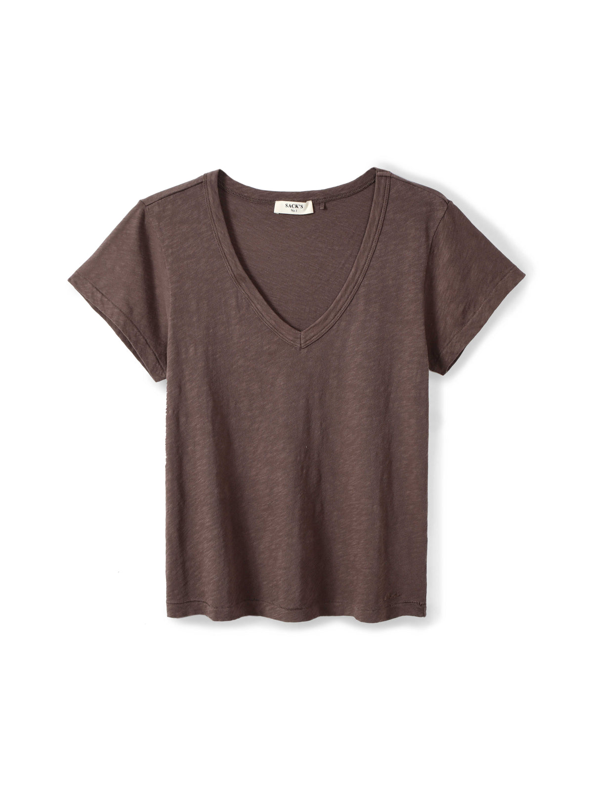 Slub cotton V-neck shirt