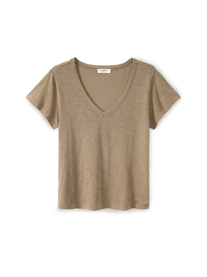 חולצת טי בייסיק צווארון וי