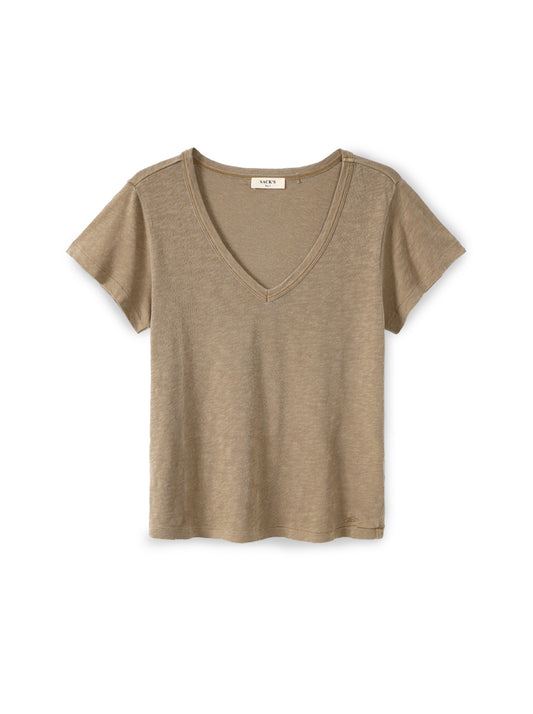 חולצת טי בייסיק צווארון וי