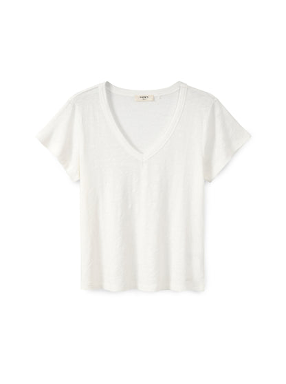 Slub cotton V-neck shirt