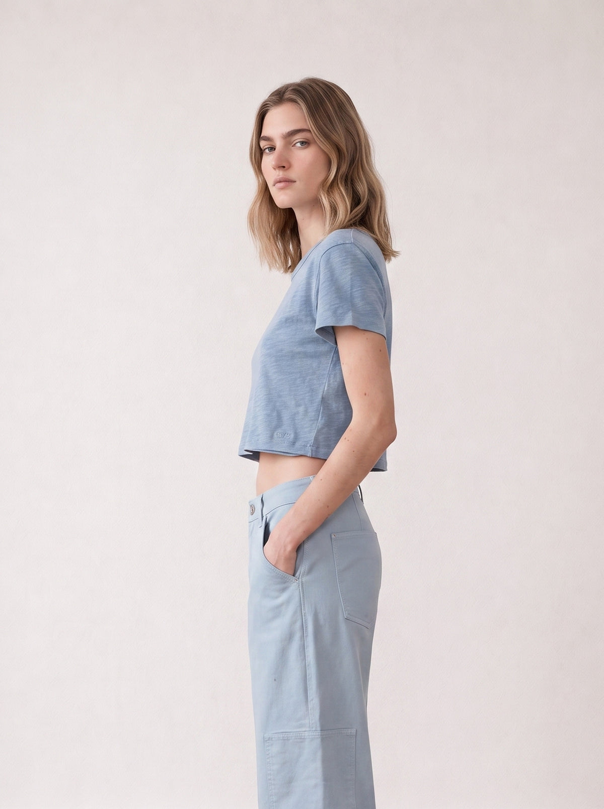Slub cotton crop top