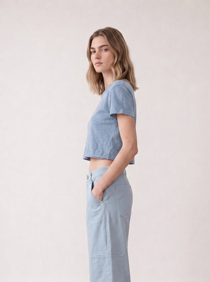 Slub cotton crop top