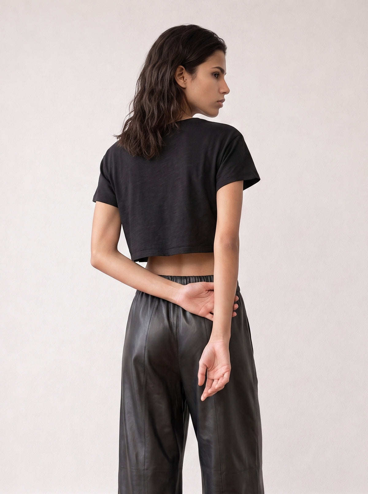 Slub cotton crop top