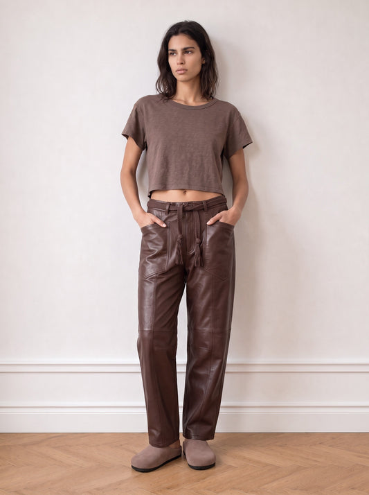 Slub cotton crop top