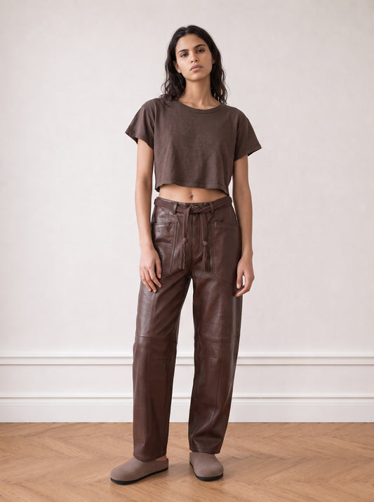 Slub cotton crop top