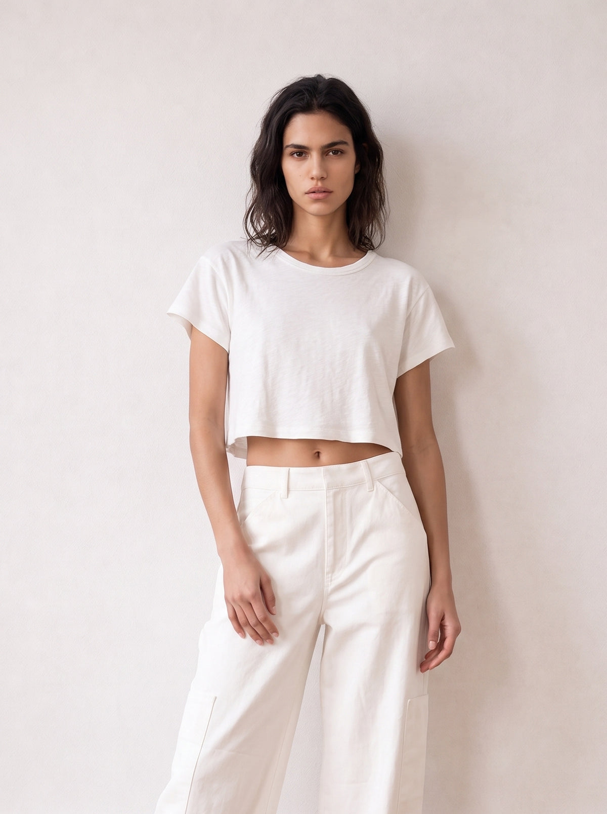 Slub cotton crop top