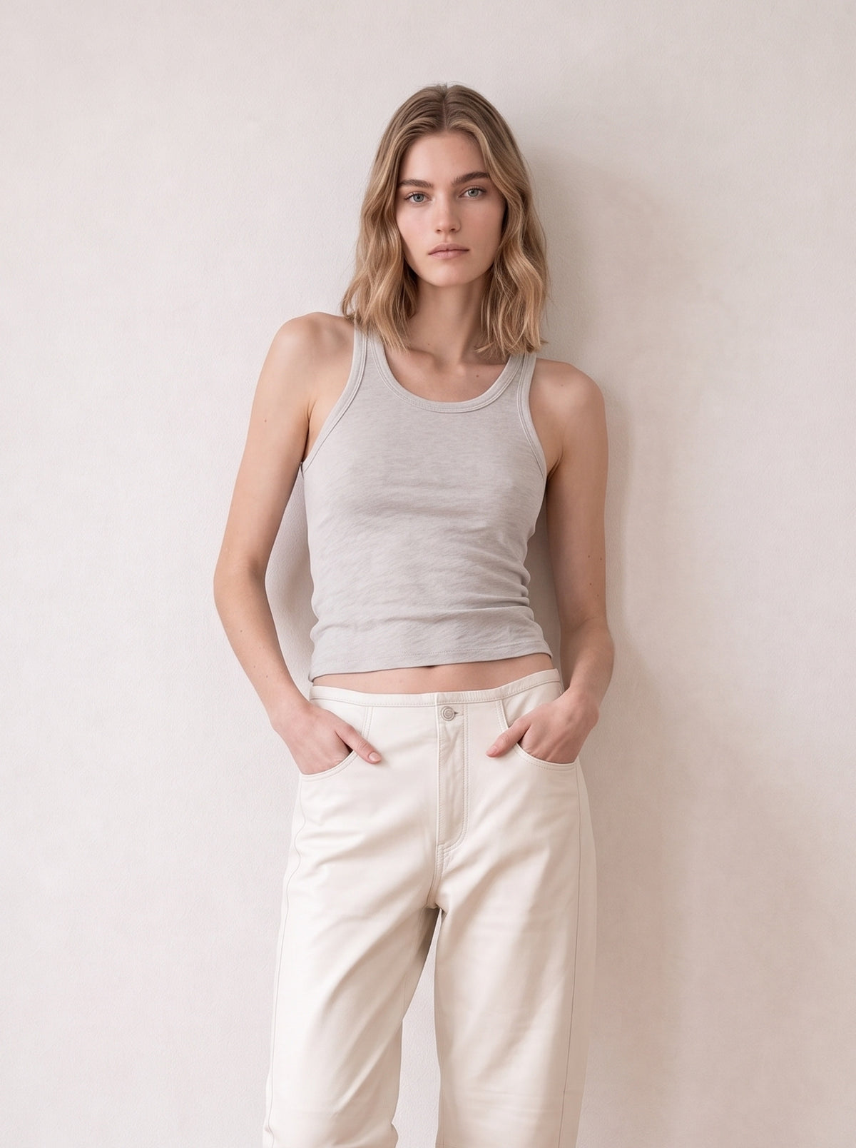Slub cotton tank top