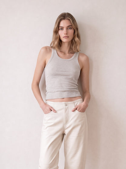 Slub cotton tank top