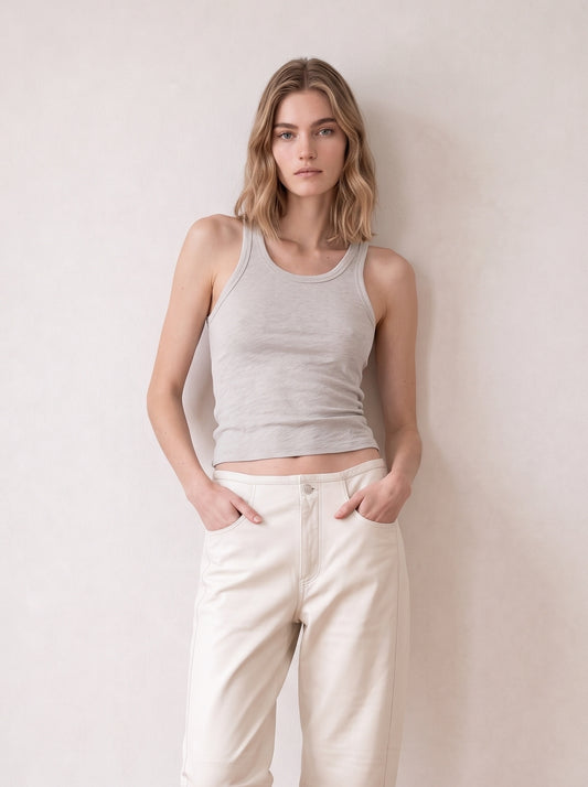 Slub cotton tank top