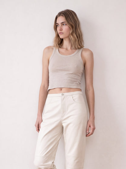 Slub cotton tank top