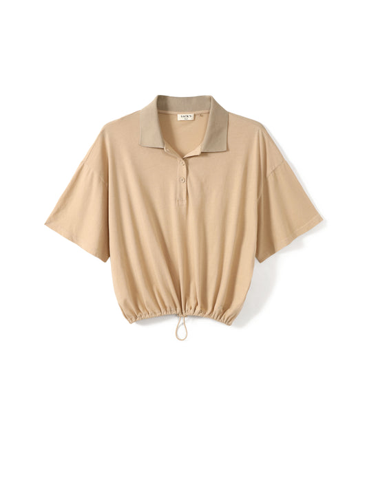 Elastic waist polo shirt