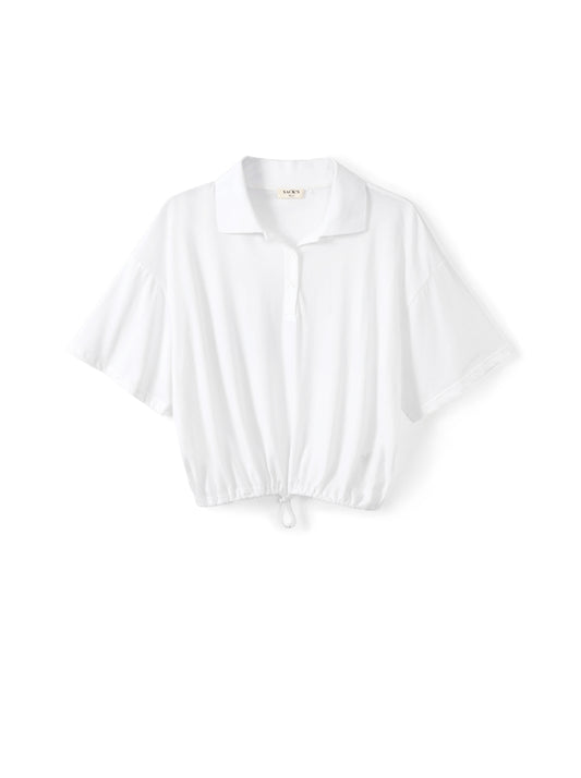 Elastic waist polo shirt