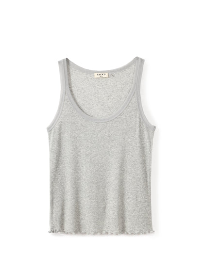 Tank top with tulle trim