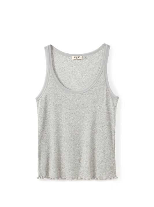 Tank top with tulle trim
