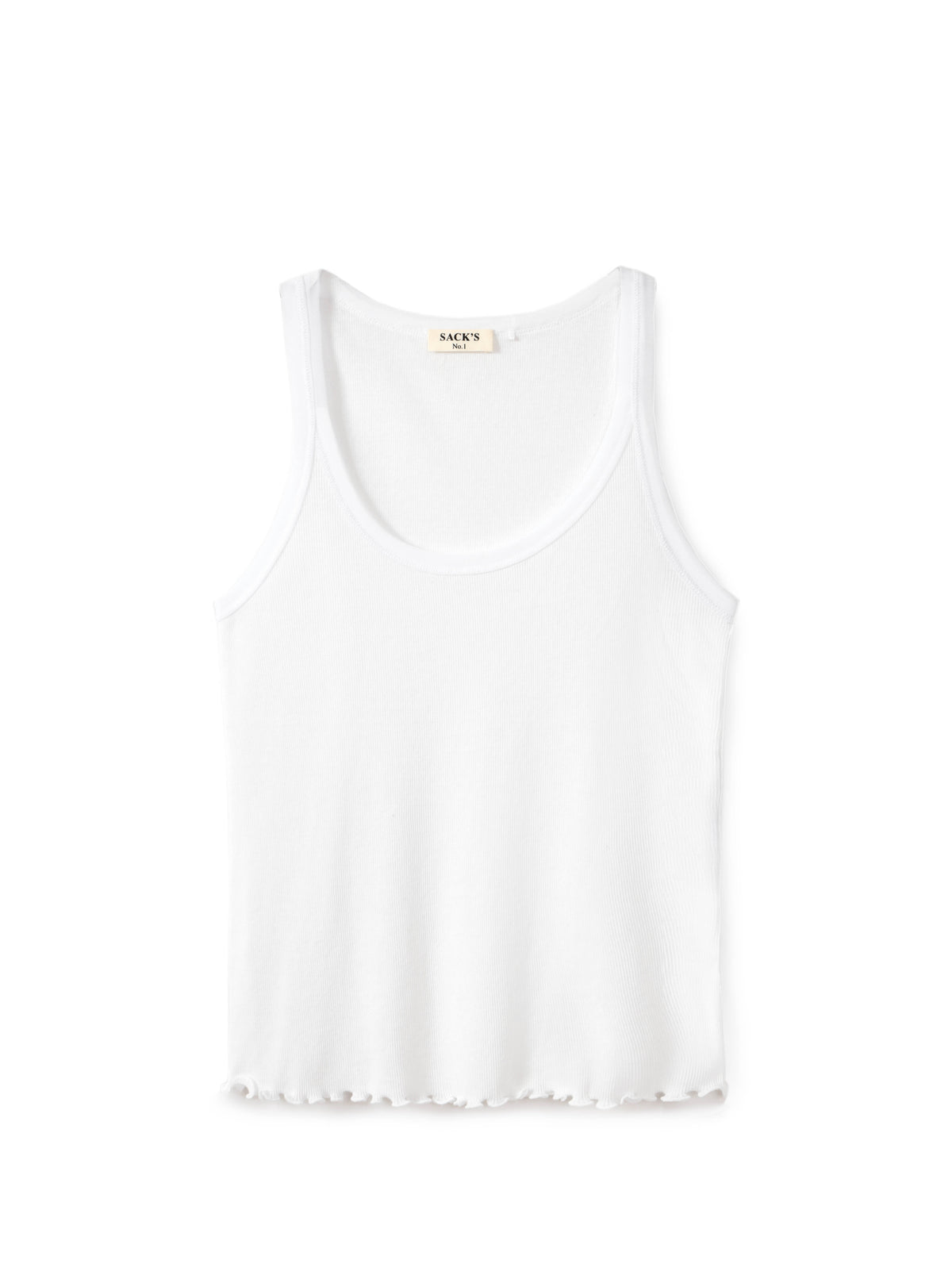 Tank top with tulle trim