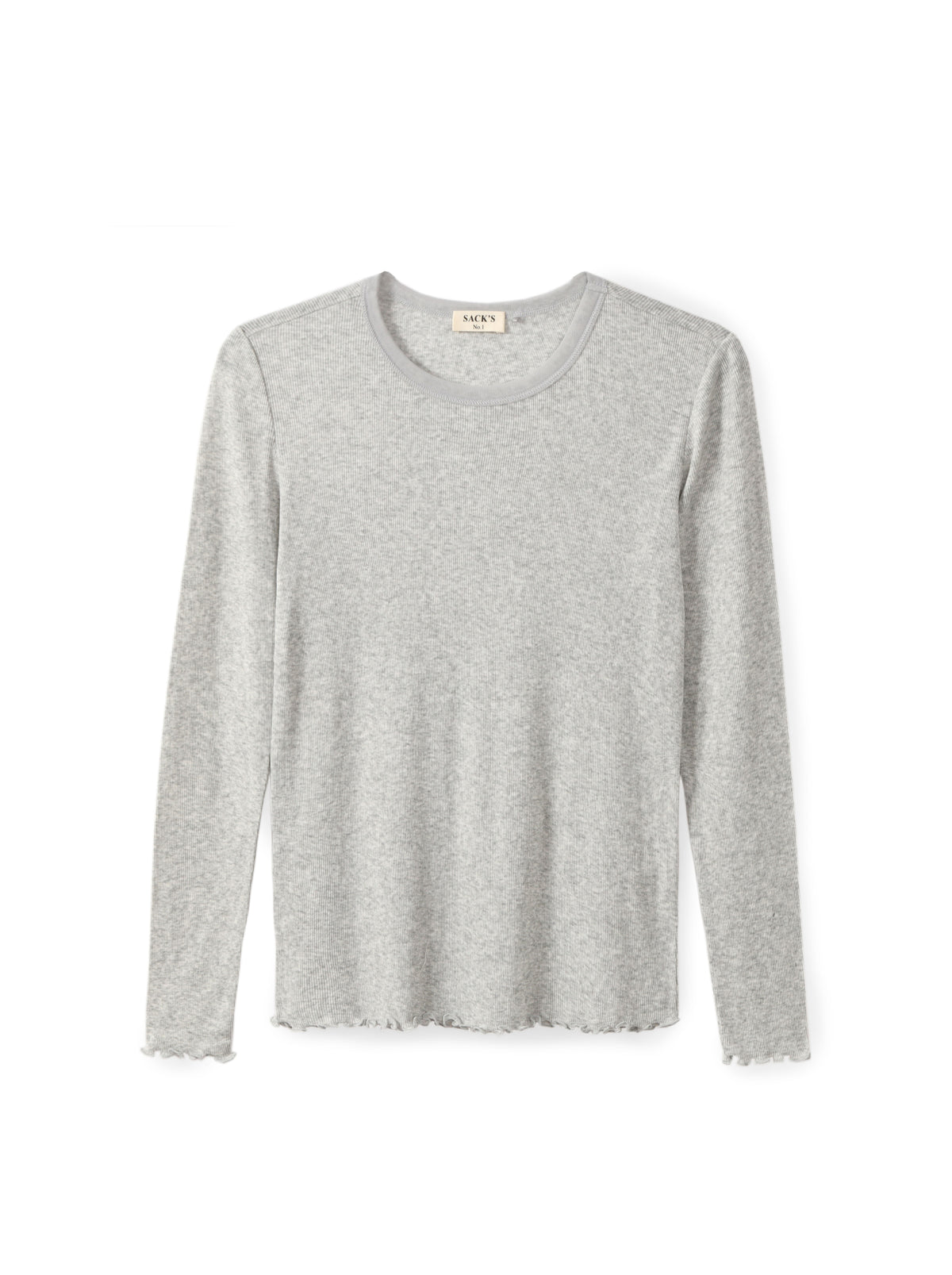 Long-sleeve top with tulle trim
