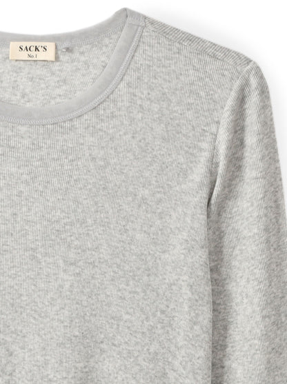 Long-sleeve top with tulle trim